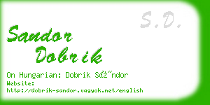 sandor dobrik business card